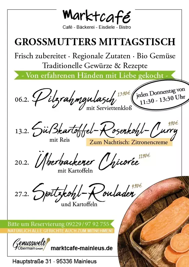 Grossmutters Mittagstisch im Marktcafe Mainleus