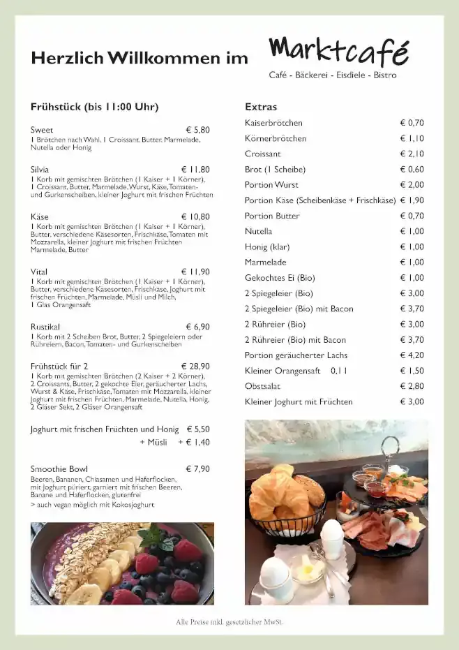 Fruehstueckskarte Marktcafé Mainleus