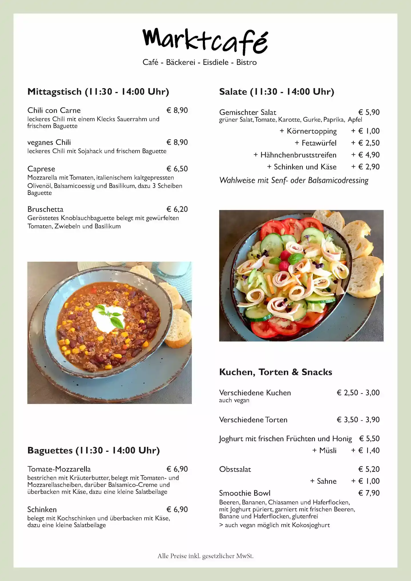 Mittagstisch im Marktcafé