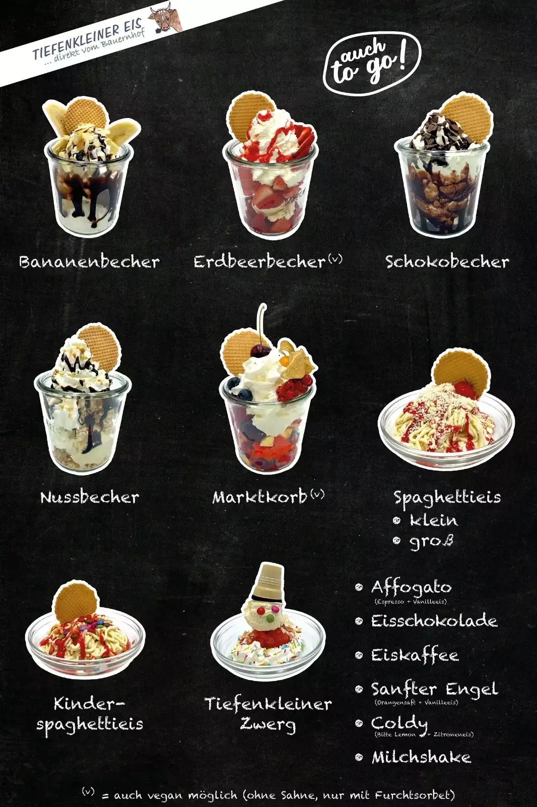 Eiskarte Marktcafé - Tiefenkleiner Eis