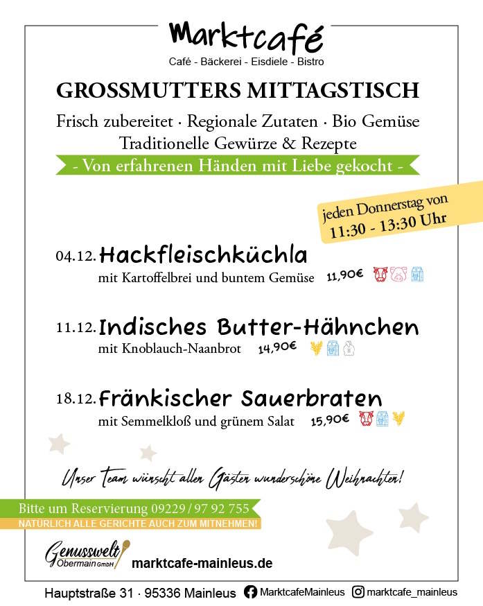 Grossmutters Mittagstisch Dezember 2025 Grossmutters Mittagstisch Dezember 2025